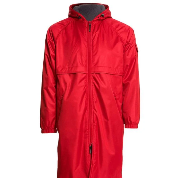 New York City Milly Alcock Red Hooded Coat