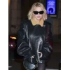 New York City Sydney Sweeney Black Shearling Jacket
