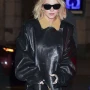 New York City Sydney Sweeney Black Shearling Jacket