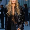 Rosie Huntington-Whiteley Luxe Black Leather Jacket