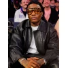 New York Knicks Wizkid Black Leather Jacket