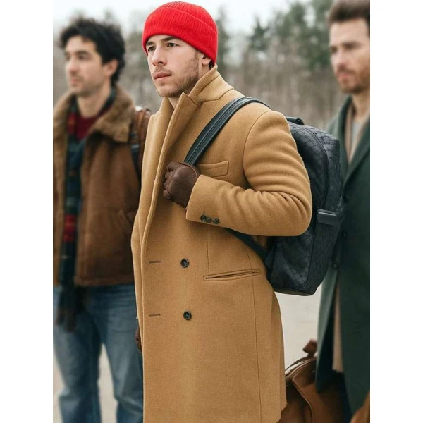 Nick Jonas A Very Jonas Christmas Movie Brown Coat