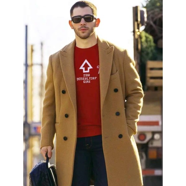 Nick Jonas A Very Jonas Christmas Movie Brown Coat