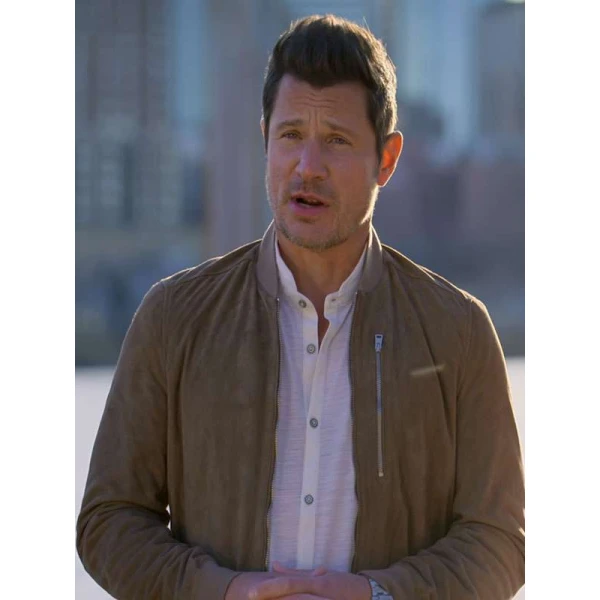 Nick Lachey Love is Blind Suede Bomber Jacket