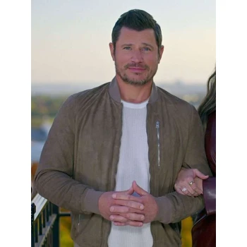 Nick Lachey Love is Blind Suede Bomber Jacket