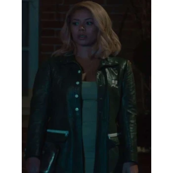 Nicôle Lecky Wild Cherry Black Leather Coat