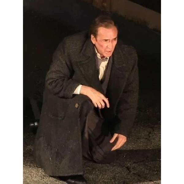 Nicolas Cage Spider Noir Wool Coat