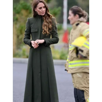 NIFRS College Kate Middleton Green Wool Coat