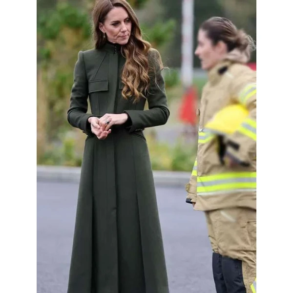 NIFRS College Kate Middleton Green Wool Coat
