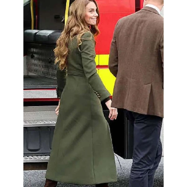 NIFRS College Kate Middleton Green Wool Coat