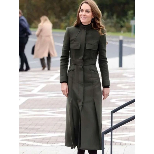 NIFRS College Kate Middleton Green Wool Coat