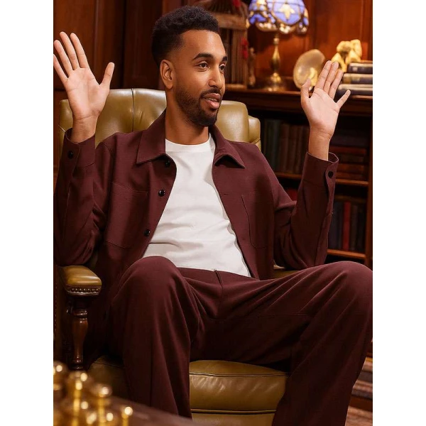 Niko Omilana The Celebrity Traitors Maroon Jacket