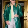 NYC 2025 Jeff Goldblum Green Leather Coat