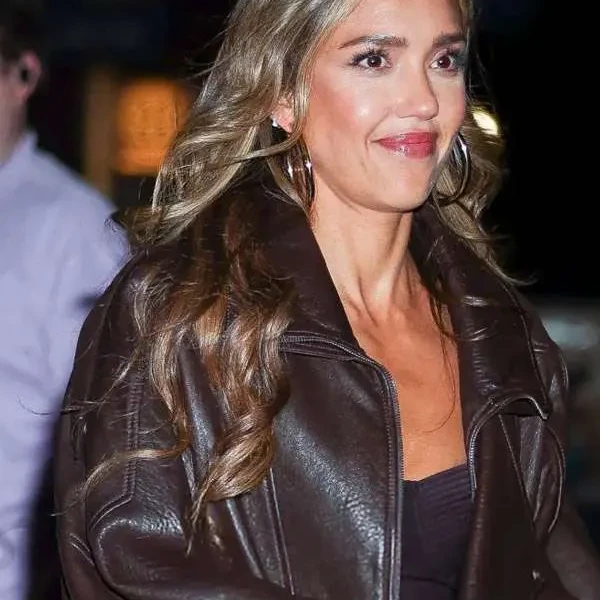 Jessica Alba Inspired Black Leather Jacket Jessica Alba Inspired Black Leather Jacket
