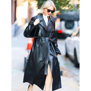 NYC 2025 Naomi Watts Black Leather Coat