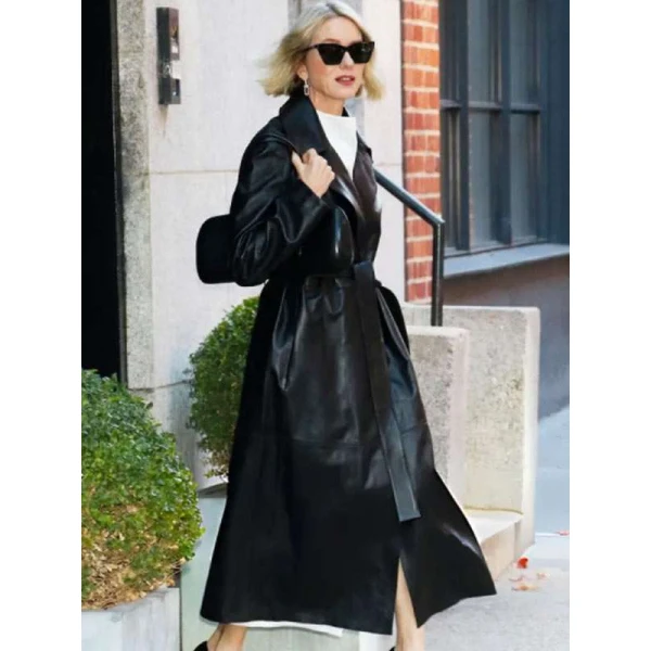 NYC 2025 Naomi Watts Black Leather Coat