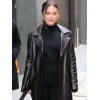 NYC 2025 Olivia Holt Black Leather Coat