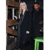 NYC Elle Fanning Black Coat
