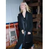 NYC Elle Fanning Black Coat
