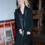 NYC Elle Fanning Black Coat