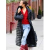NYC Irina Shayk Black Hooded Coat
