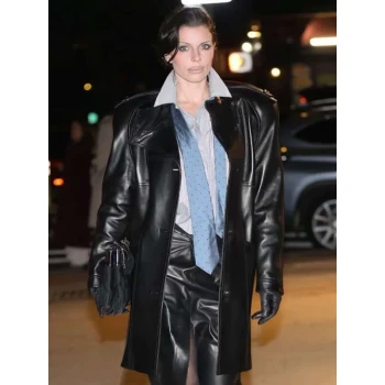 NYC Julia Fox Black Leather Coat