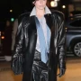 NYC Julia Fox Black Leather Coat
