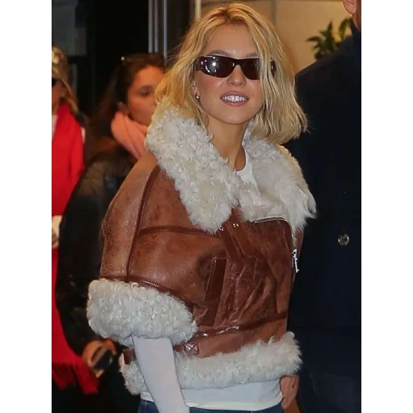NYC Sydney Sweeney Shearling Leather Jacket