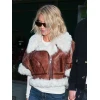 NYC Sydney Sweeney Shearling Leather Jacket