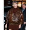 NYC Taylor Swift Brown Leather Jacket