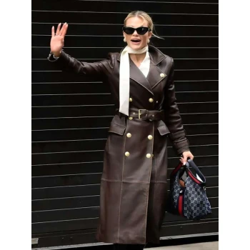 NYC Witney Carso Brown Leather Coat