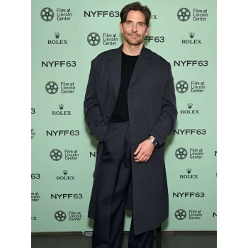 NYFF63 Bradley Cooper Grey Trench Coat