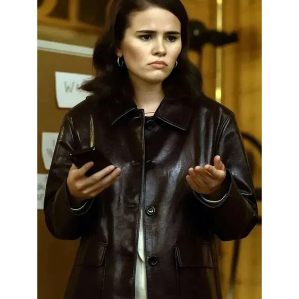 Only Murders in the Building S05 Mabel Mora Leather Coat