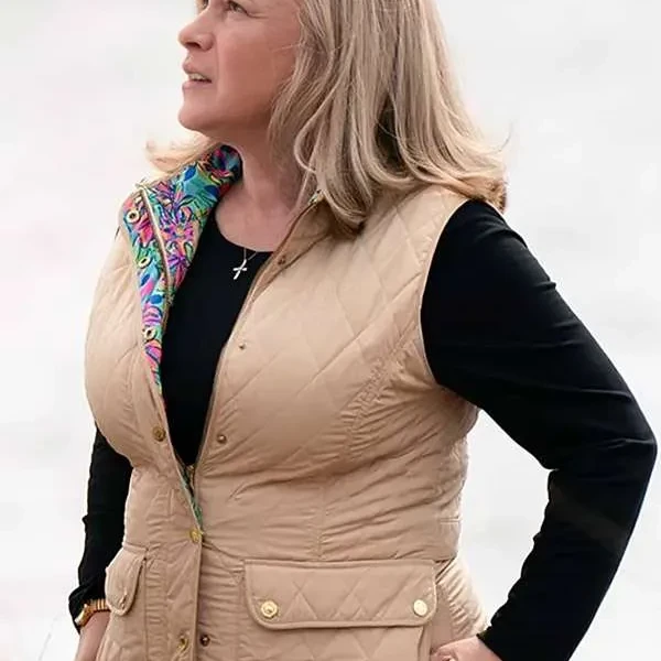 Patricia Arquette Murdaugh Death in the Family Beige Vest Patricia Arquette Murdaugh Death in the Family Beige Vest