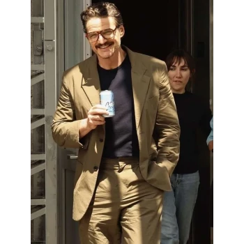 Pedro Pascal Elegant Brown Tailored Suit