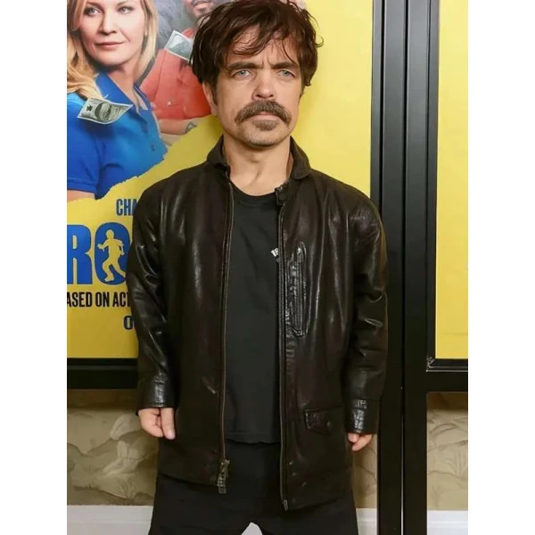 Peter Dinklage Roofman Iconic Black Leather Jacket