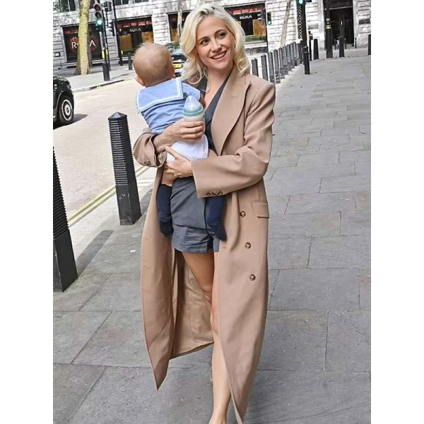 Pixie Lott 2025 Beige Long Coat