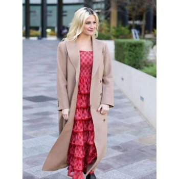 Pixie Lott 2025 Beige Long Coat