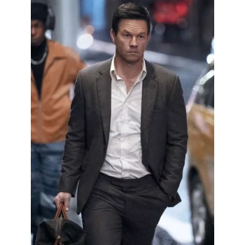 Play Dirty 2025 Mark Wahlberg Grey Suit