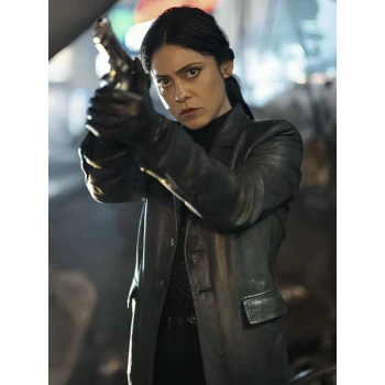 Play Dirty Rosa Salazar Black Leather Coat