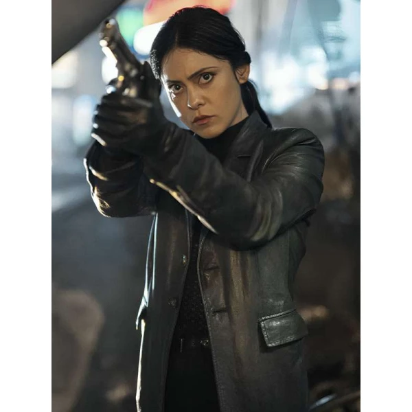 Play Dirty Rosa Salazar Black Leather Coat