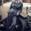 Polly Gray Peaky Blinders Black Shiny Suit