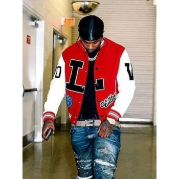 Pop Smoke Dreaming Red Varsity Jacket