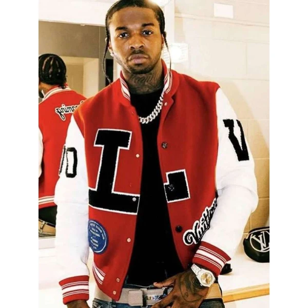 Pop Smoke Dreaming Red Varsity Jacket