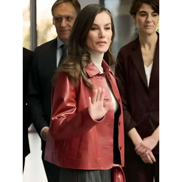Queen Letizia Awards Ceremony Leather Jacket