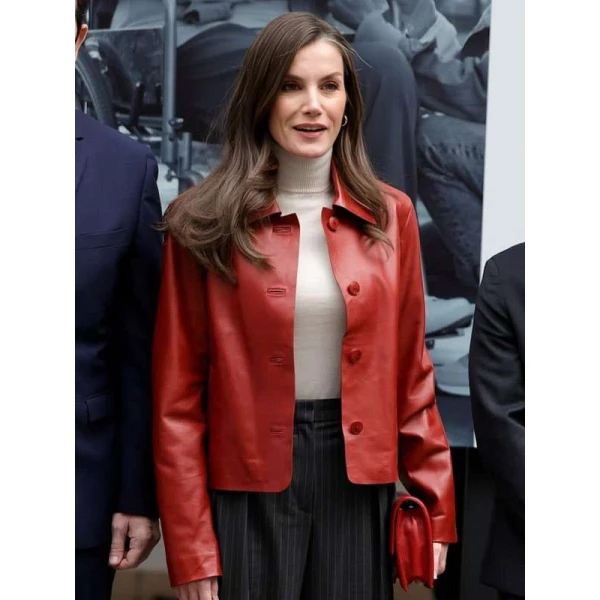 Queen Letizia Awards Ceremony Leather Jacket