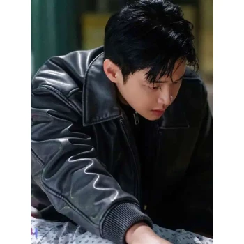 Queen Mantis Jang Dong-yoon Black Leather Jacket