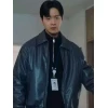 Queen Mantis Jang Dong-yoon Black Leather Jacket
