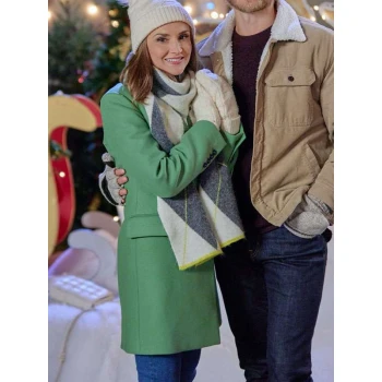 Rachael Leigh Cook Tis the Season to be Merry Green Coat