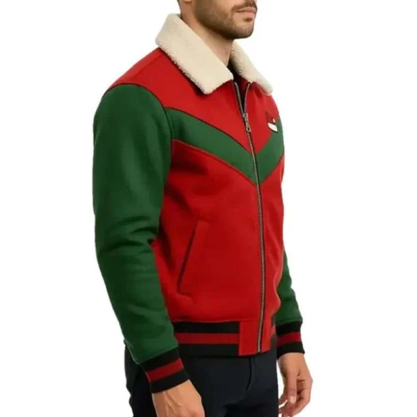 Red and Green Christmas Varsity Jacket